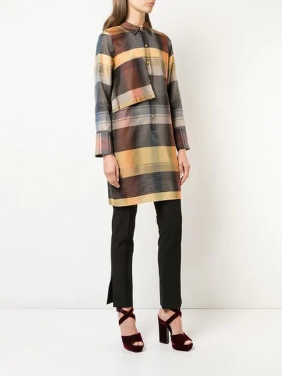 Shop Partow Stripped Shift Dress In Multicolour