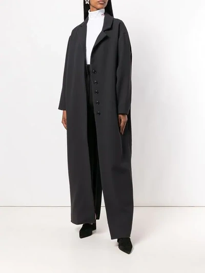 Shop Jacquemus Long Overcoat In Black