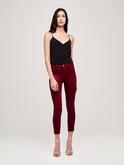 Shop L Agence Margot Coated Jean In Dark Berry Coated