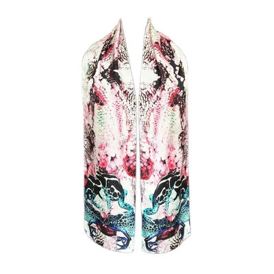 Cassandra Hone Frogs & Feathers Pink Skinny Scarf
