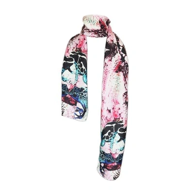 Cassandra Hone Frogs & Feathers Pink Skinny Scarf