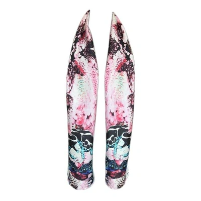 Cassandra Hone Frogs & Feathers Pink Skinny Scarf