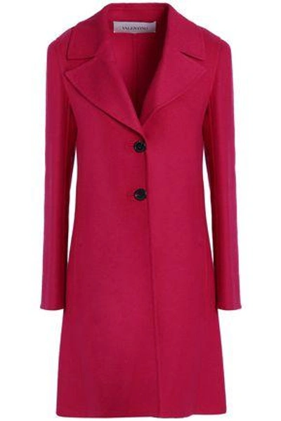 Shop Valentino Woman Wool-blend Coat Magenta