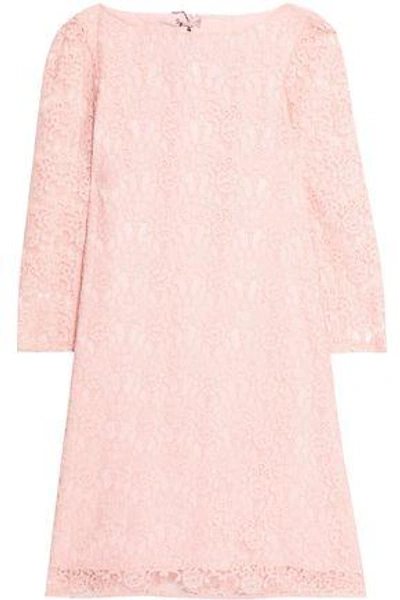 Shop Claudie Pierlot Woman Cotton-blend Corded Lace Mini Dress Baby Pink