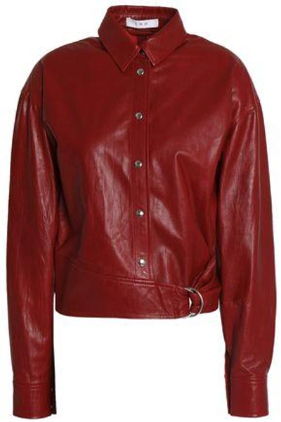 Shop Iro Woman Leather Jacket Claret
