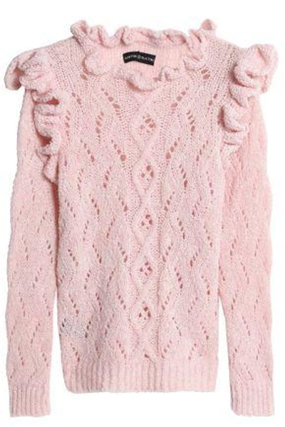 Shop Antik Batik Woman Melody Pointelle-knit Alpaca-blend Sweater Pastel Pink