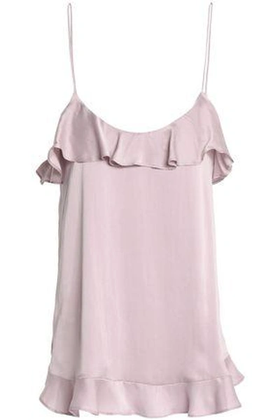 Shop Zimmermann Woman Ruffle-trimmed Washed-silk Camisole Lilac