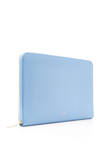 Shop Smythson Panama 13" Laptop Case In Light Blue