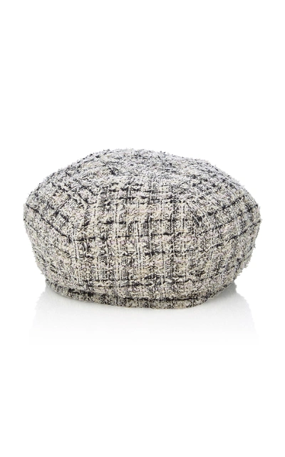 Shop Eugenia Kim Chloe Tweed Hat In Black/white