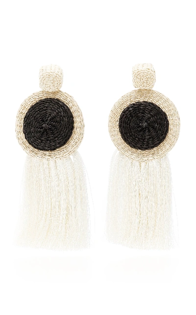 Shop Johanna Ortiz Women's M'o Exclusive Opium War Fringe Earrings In Black,white