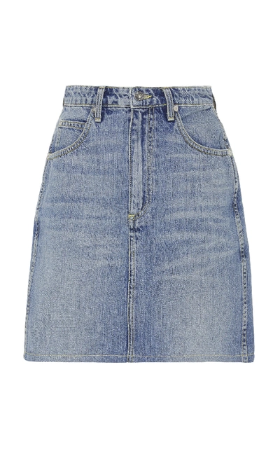 Shop Eve Denim Tallulah High-rise Denim Mini Skirt In Light Wash
