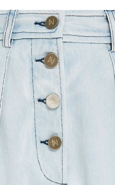 Shop Zeynep Arcay Pleated Straight-leg Jeans In Light Wash