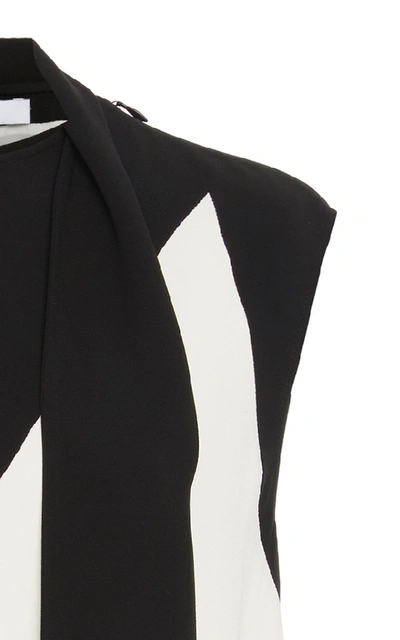 Shop Givenchy Two-tone Crepe Dress In Black/white
