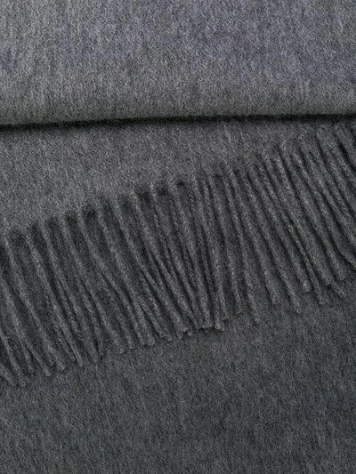 Shop N•peal Woven Fringe-hem Scarf In Grey