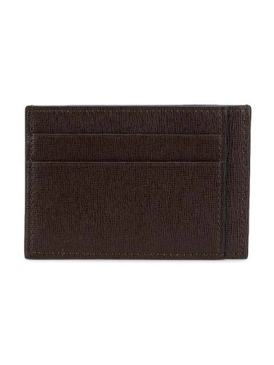 Shop Canali Logo Cardholder Wallet In Brown