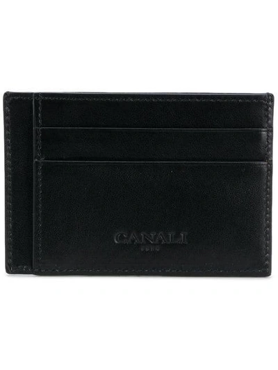 Shop Canali Logo Cardholder Wallet In Black