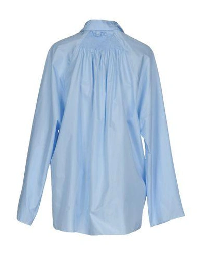 Shop Nina Ricci Silk Shirts & Blouses In Sky Blue