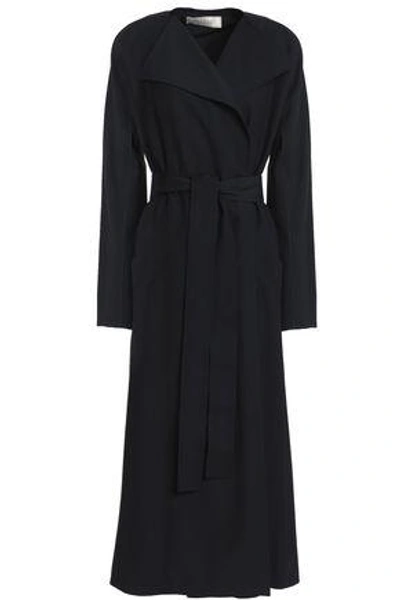 Shop Nina Ricci Woman Belted Twill Trench Coat Black