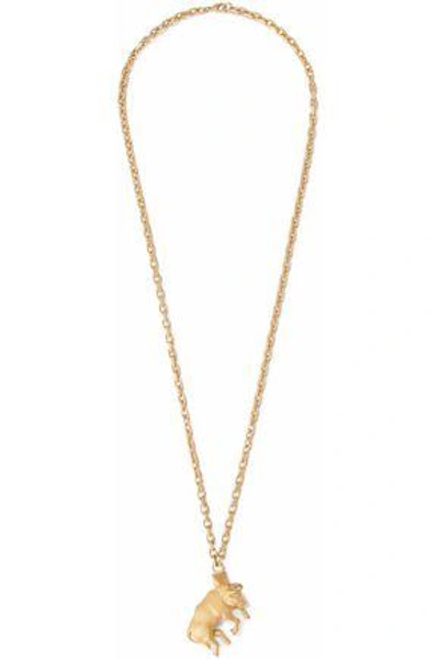 Shop Valentino Garavani Woman Taurus Gold-tone Necklace Gold