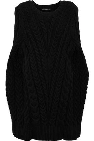 Shop Derek Lam Woman Cable-knit Wool-blend Sweater Black