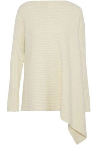Shop Derek Lam Woman Asymmetric Ribbed Cashmere And Silk-blend Sweater Ivory