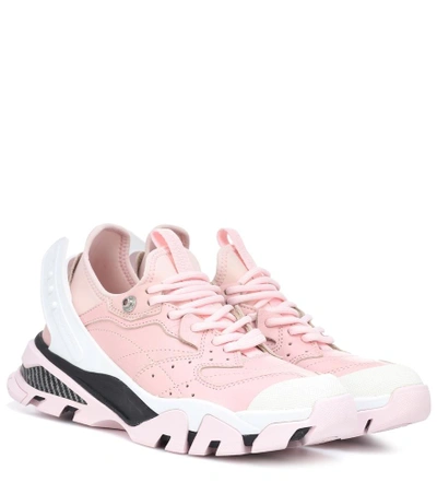 Shop Calvin Klein 205w39nyc Carla Leather Sneakers In Pink