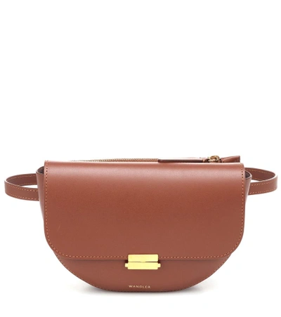 Shop Wandler Anna Buckle Leather Belt Bag In Brown
