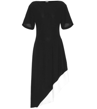 Shop Loewe Asymmetric Crêpe Dress In Black