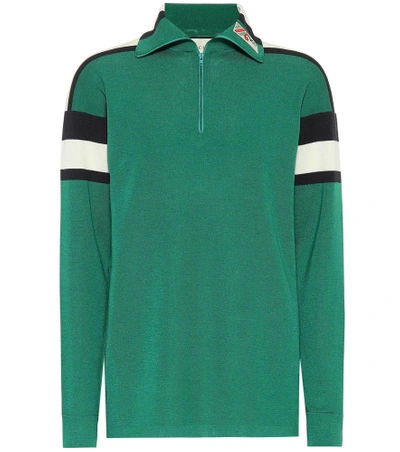 Shop Gucci Wool And Cashmere Track Jacket In Green