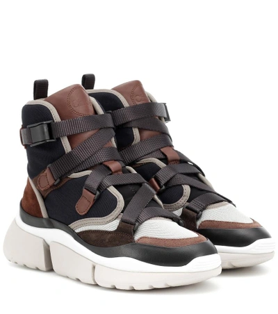 Shop Chloé Sonnie Sneakers In Brown