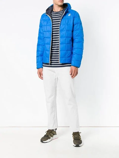 Shop K-way Hooded Zipped Jacket - Blue