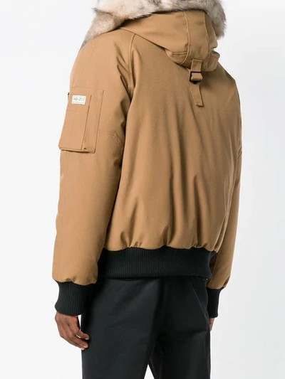 Shop Kenzo Zipped Padded Jacket In Brown