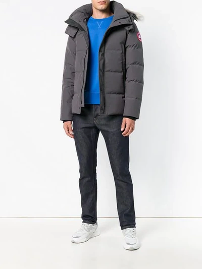 Shop Canada Goose Hooded Puffer Jacket In Grey