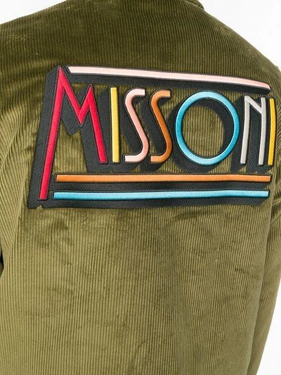 Shop Missoni Embroidered Logo Jacket - Green