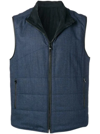 Shop Corneliani Zipped Gilet Jacket - Blue