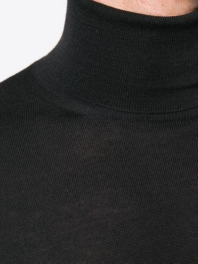 Shop Canali Roll-neck Fitted Sweater In Black