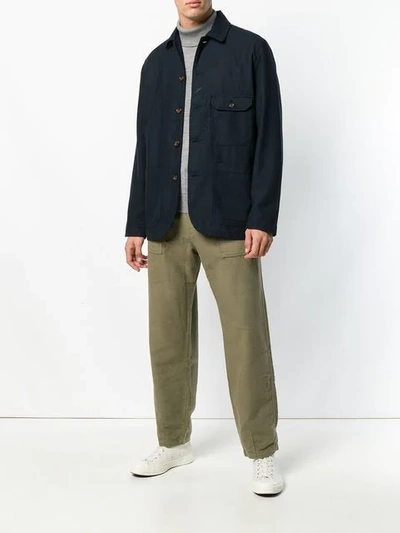 Shop Universal Works Buttoned Shirt Jacket In Blue