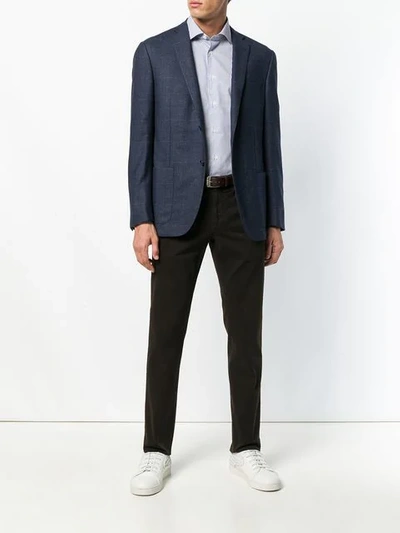 Shop Corneliani Slim-fit Tailored Trousers In Brown