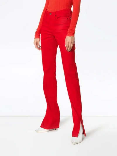 Shop Simon Miller Long Slim-fit Jeans - Red