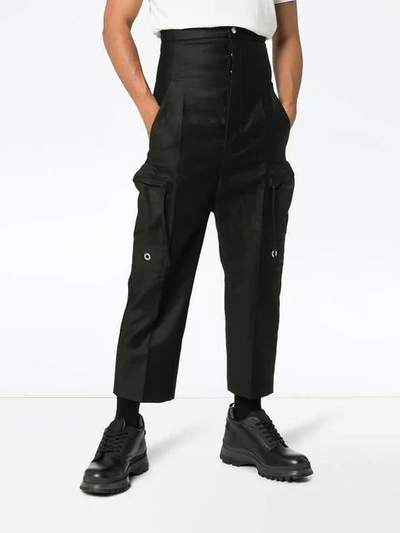 Shop Rick Owens Cargo Trousers In Black