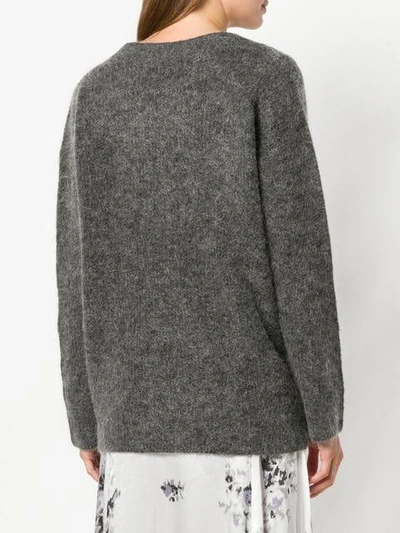 Shop Ganni Callahan Knitted Jumper In Grey