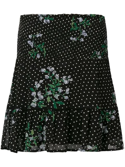 Shop Ganni Rometty Georgette Mini Skirt - Black