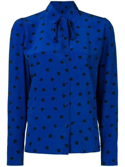 Shop Valentino 'pretty Hearts' Hemd In Blue