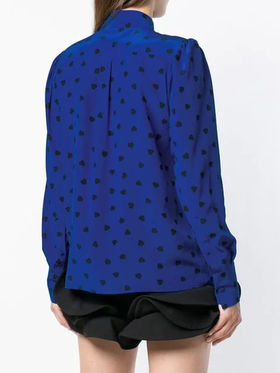 Shop Valentino 'pretty Hearts' Hemd In Blue