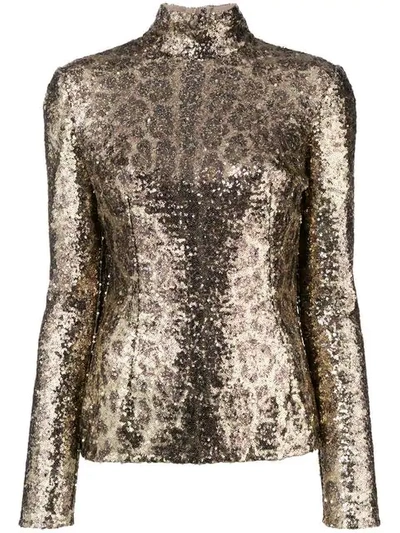 Shop Dolce & Gabbana Sequin Embellished Top In Yellow