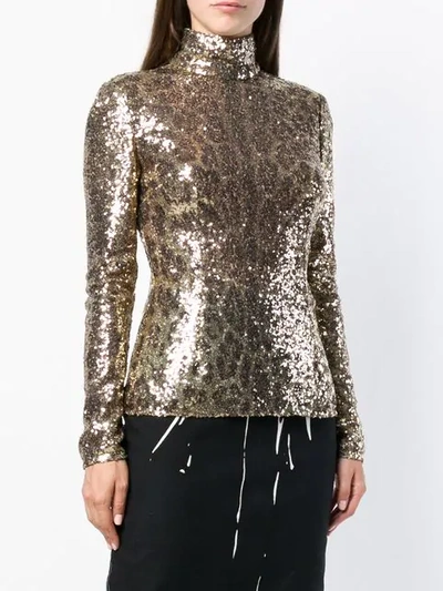 Shop Dolce & Gabbana Sequin Embellished Top In Yellow