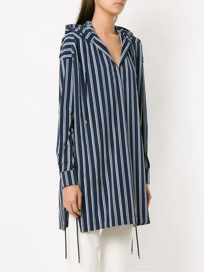 Shop Egrey Hooded Striped Top - Blue