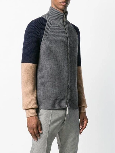 Shop Dsquared2 Colour Block Cardigan - Grey