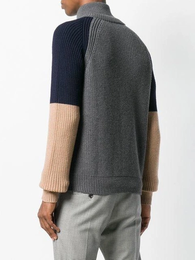 Shop Dsquared2 Colour Block Cardigan - Grey