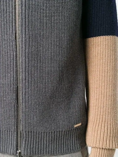 Shop Dsquared2 Colour Block Cardigan - Grey
